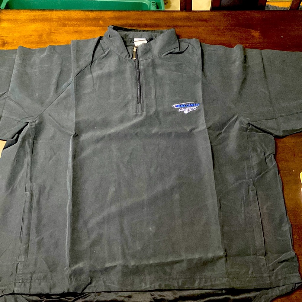 Slo-Pitch Ontario Mens Bud Light Slo-Ptich Short Sleeved Windbreaker Size XL